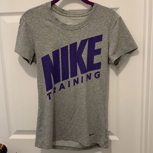 Nike Women’s Tee | Sz S | Dri-Fit Cotton, Grey Short Sleeve T-Shirt w/ Logo